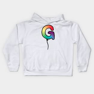 Initial Monogram Balloon Letter G Kids Hoodie